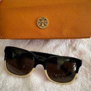 Tory Burch Black Cream Sunglasses